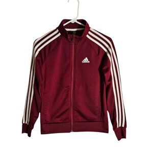 Adidas 3-Stripes Track Jacket Maroon Burgundy - Women's Small